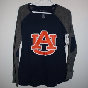NWT Auburn Navy and Orange Long Sleeve with Elbow Pads and Logo in front Size M
